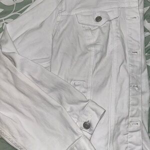 Plus White Denim Jacket